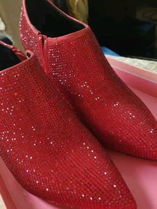 潮鞋洛百丽专柜正品网红欧洲站性感水钻细跟小跟短靴女2019春季