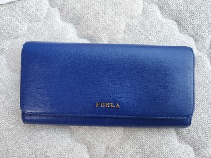 【转让】全新正品Furla芙拉两折经典宝蓝色长款女式钱包
