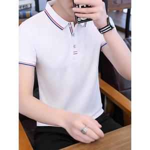 夏季短袖男t恤装带有领子丅血年轻人韩版潮流polo衫半袖0424k