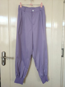 全新！紫色西装裤运动裤   后面弹力带  料子很清爽很适合夏