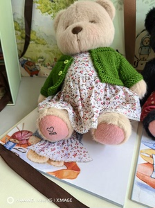 TeddyTales莉娜熊勿忘我手工泰迪熊玩偶毛绒玩具中号