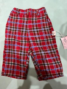 80码儿童秋装裤子，全新带吊牌，红色格子，料子很软很舒服哦，