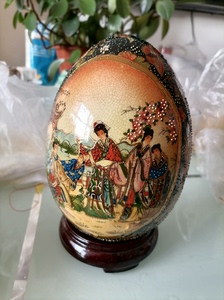 陶瓷大彩蛋，实价包邮，发货带底座，七八十年代的，包老，高18