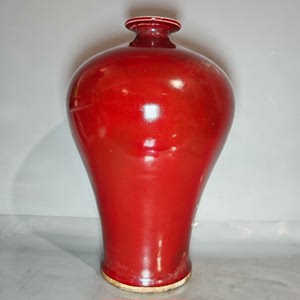 旧市场收来的古玩古董旧货瓷器元代季红釉梅瓶二手闲置老物件花瓶