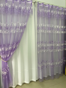 玻璃纱绣花窗帘成品5米亏本卖，即买即用，钩子环子款都有，2.