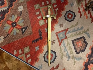 西洋古董铜鎏金剑挂件壁饰