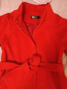 香港IT代购韩国正品秋冬女装中长款羊绒呢子大衣立…颜色分类红