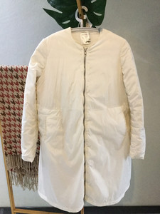 JNBY江南布衣 纯白色羽绒服外套拉链休闲Ａ版廓形中长款外套