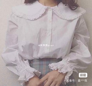 【陈摸摸】rbs定制款 日系古着少女感大娃娃领蕾丝衬衫