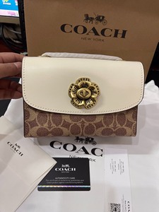 个人包包闲置正品coach蔻驰女士山茶花包斜挎链条小方包