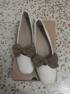 [三福]蝴蝶结玛丽珍单鞋，浅口法式平底鞋方头