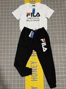 【斐乐FILA】短袖套装夏季新款纯棉运动大码宽松男士休闲装T