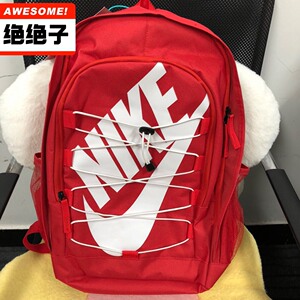 Nike/耐克红色运动休闲大容量男女同款双肩包学生书包电脑包