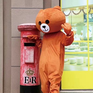 网红熊人偶卡通服装布朗熊抖音发传单表白小熊套装可妮行走玩偶
