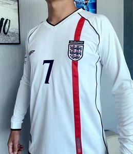 正品经典款英格兰队2002年世界杯球衣贝克汉姆球衣小贝7号
