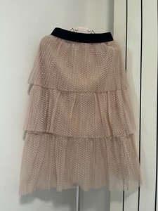 #时尚潮流穿搭 太平鸟  粉色两件套纱裙半身长裙蛋糕裙160