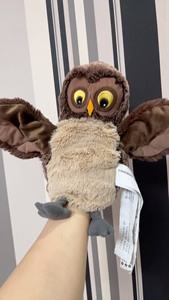 包邮出IKEA/宜家绝版猫头鹰手偶瓦林尤格拉儿童毛绒玩具 带