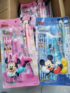 迪士尼联名款文具套装（铅笔，橡皮擦，折叠尺，亚克力夹子，笔帽