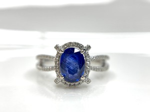 周大福天然蓝宝石戒指 蓝宝石1.34克拉  颜色晶体都很好 