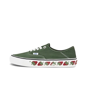 正品VANS Authentic 绿色 小草莓 帆布鞋 搭配