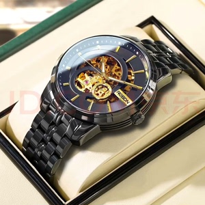 劳士顿（ROSDN）手表男大表盘全自动机械表品牌镂空男士手表