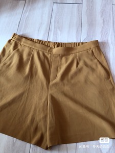 优衣库 黄色短裤，纤维面料，不易褶皱，XL码