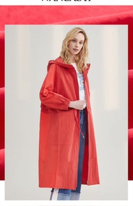 菀草壹红色风衣外套，M码，九九新，特价220包邮，不退不换，