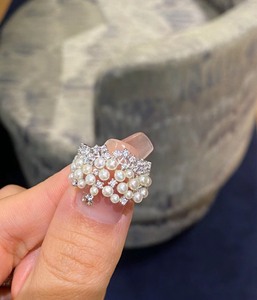 APM Monaco新年礼物新品珍珠不规格戒指时尚个性高级礼