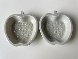 |面面杂货|日本製 益子苹果型印花碗 手作粗陶日系 可爱 小