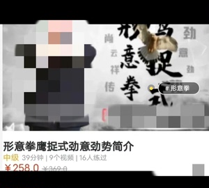 徐晓冬—尚云祥传形意拳鹰捉式劲意劲势，形意拳重要的功法。