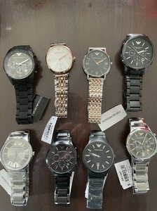 阿玛尼原装男装手表，货源是深圳保利表厂，皮带3针的850.6