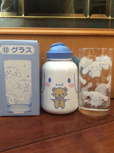 （绝版打包）三丽鸥sanrio玉桂狗奶瓶水壶大耳狗玻璃杯牛奶