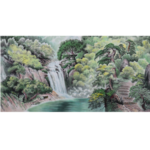 朝鲜一级画家 赵光明《金刚山》朝鲜国画山水画风景画办公室挂画