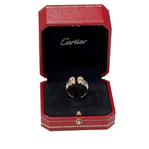 【三折即刻拍】99新Cartier卡地亚三色金天使之吻钻石戒指尺寸53