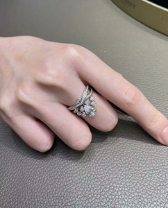 CHAUMET 尚美 1.03CT 水滴 皇冠 钻石戒指 E