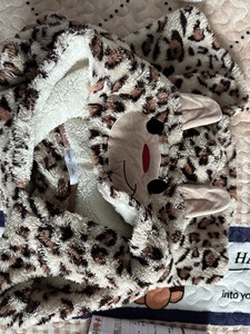 三福动物系列小豹纹珊瑚绒加厚冬天睡衣 睡裙睡袍 很厚实暖和