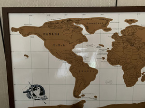 Recesky 旅行人生探索刮刮世界地图，已经把地图做好了木