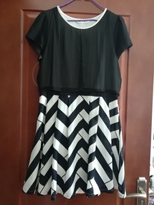 品牌安可安芳雪纺短袖连衣裙XL码，质量很好衣长，87cm，胸