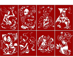 刻纸打印人物,刻纸打印_大山谷图库
