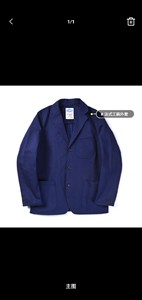 WAKAYAMA和歌山法式工装墨水蓝男士西装领三扣外套夹克W