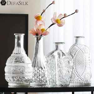 网红透明玻璃瓶水培植物容器养花小花瓶干花插花客厅摆件装饰花盆