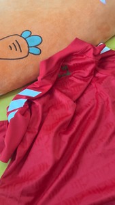 速干面料的金标阿迪的短袖，正红色，基本全新，喜欢的宝来捡漏吧
