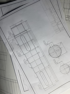 手绘铅笔代带画施工图，机械建筑与设计，建筑工程 代画施工图