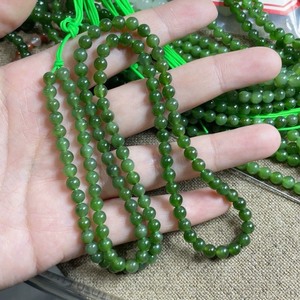 和田玉碧玉项链，珠子5mm，长度60厘米左右，特价120元一