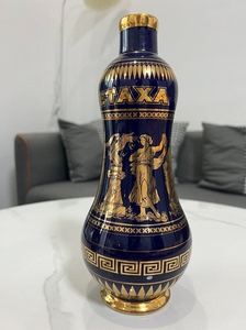 中古vintage 八十年代古希腊梅塔莎酒瓶 24k手工鎏金