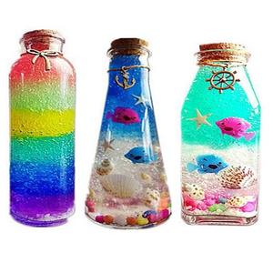 手工彩虹夜光沙星空海洋瓶水宝宝泡大珠许愿瓶diy材料玻璃漂流瓶