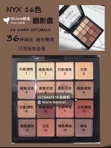 NYX 16色眼影盘，瑕疵破损，自用完全没问题， 拥有一盘基