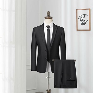 海澜之家纯黑套装，男士商务西服，经典海澜西装，新郎套装