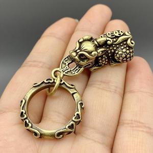 黄铜貔貅创意个性纯铜钥铜钱汽车匙扣挂件复古钥匙吊坠实心小礼物