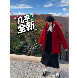 渔小平自制《咸蛋超人》短款蝴蝶结羽绒服女小个子白鸭绒厚外套M